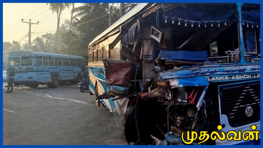 வாத்துவ மொரந்துடுவ வீதியில் பேருந்துகள் நேருக்கு நேர் மோதல் – சாரதி நிலை கவலைக்கிடம்