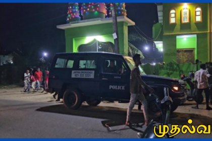 யாழ் பள்ளிவாசலில் தொழுகை நேரத்தில் பரபரப்பு – வாளுடன் இளைஞனை துரத்திய நபர்