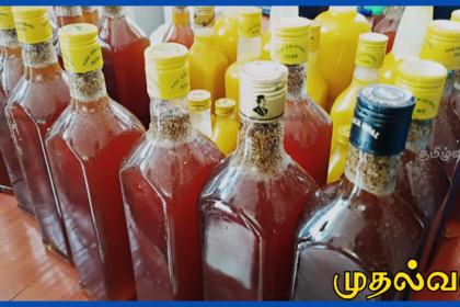 யாழ்ப்பாணம் வல்வெட்டித்துறையில் சீனிப்பாணியை ‘தூய தேன்’ என விற்றவர் கைது – கலப்பட நெய் உடன் பொருட்கள் பறிமுதல்