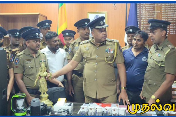 கிளிநொச்சியில் 9 வீடுகளில் திருட்டு: இளம் தம்பதியர் கைது