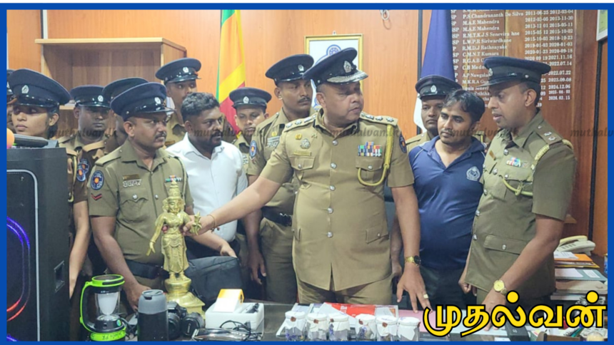கிளிநொச்சியில் 9 வீடுகளில் திருட்டு: இளம் தம்பதியர் கைது