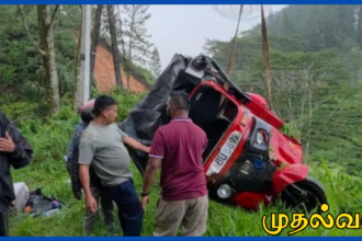 ஹட்டன் - கொழும்பு வீதியில் விபத்து: 75 அடி பள்ளத்தில் விழுந்த முச்சக்கரவண்டி