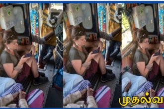 திருகோணமலை பேருந்தில் தரையில் அமர்ந்து பயணித்த வெளிநாட்டு பெண்