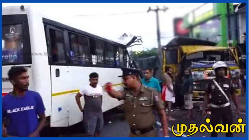 அத்துருகிரியவில் பேருந்து - டிப்பர் மோதிய கோர விபத்து: 20 பேர் காயம்