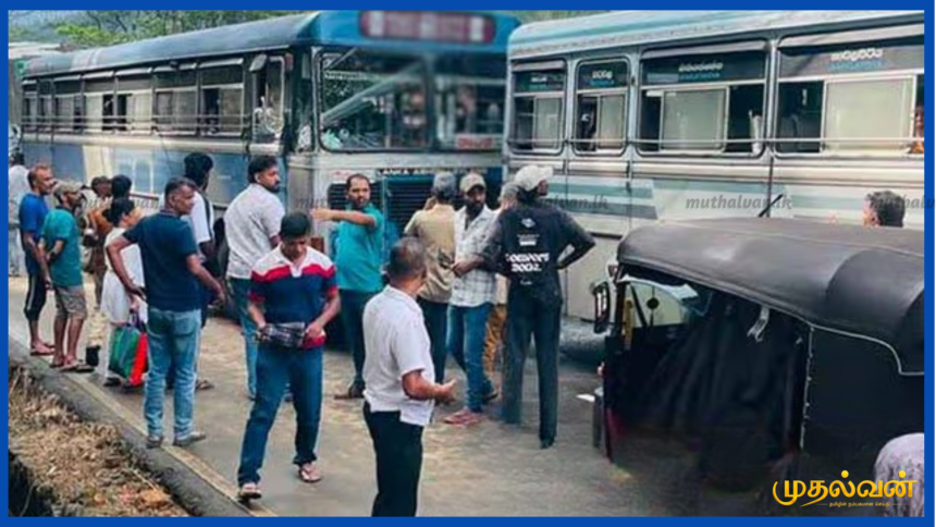 ஒருவரையொருவர் முந்திச் செல்ல முயன்ற தனியார் பேருந்துகள் மோதி விபத்து